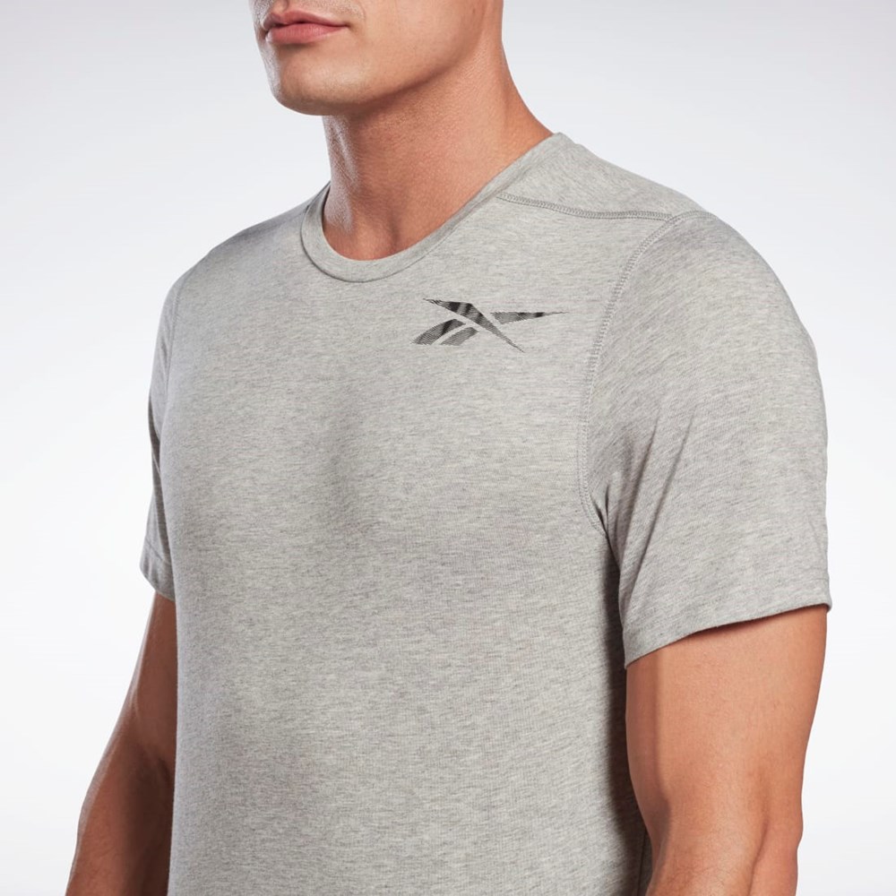 Reebok Graphic Speedwick Move T-Shirt Medium Grey Heather | H46604