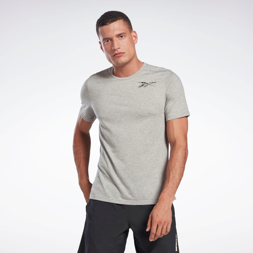 Reebok Graphic Speedwick Move T-Shirt Medium Grey Heather | H46604