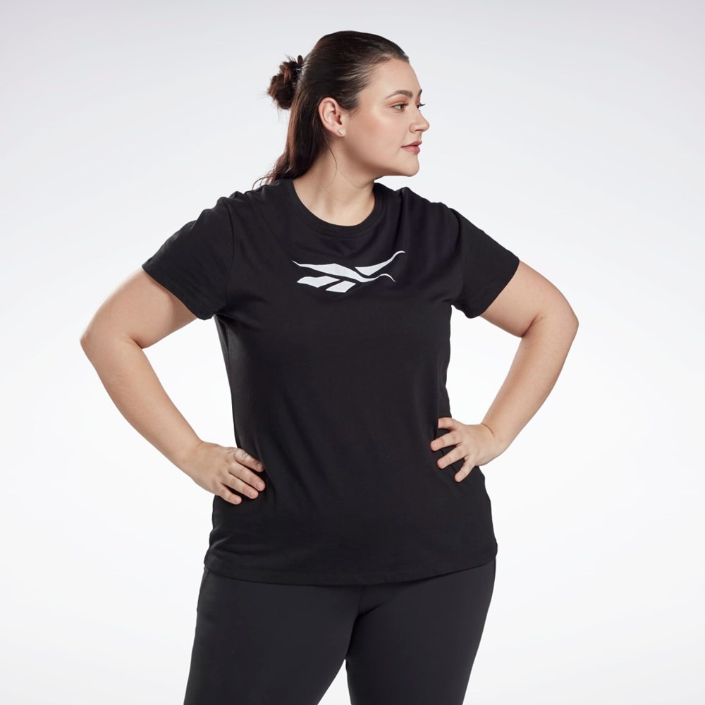 Reebok Graphic Vector T-Shirt (Plus Size) Black | GN6877