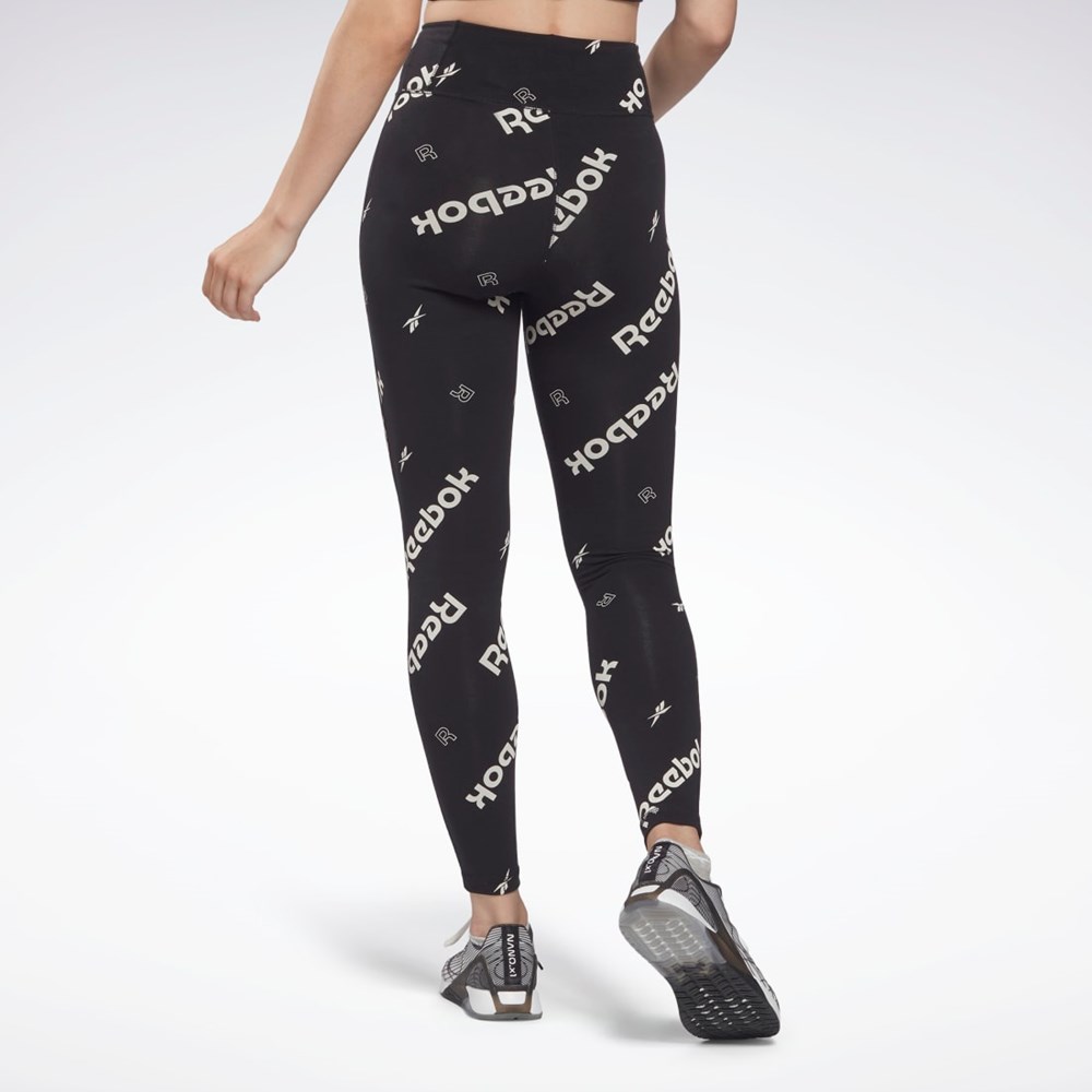 Reebok Identity Cotton Printed Leggings Black | HA5731