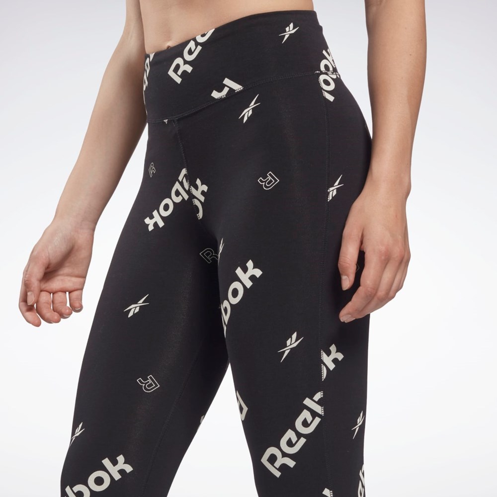 Reebok Identity Cotton Printed Leggings Black | HA5731