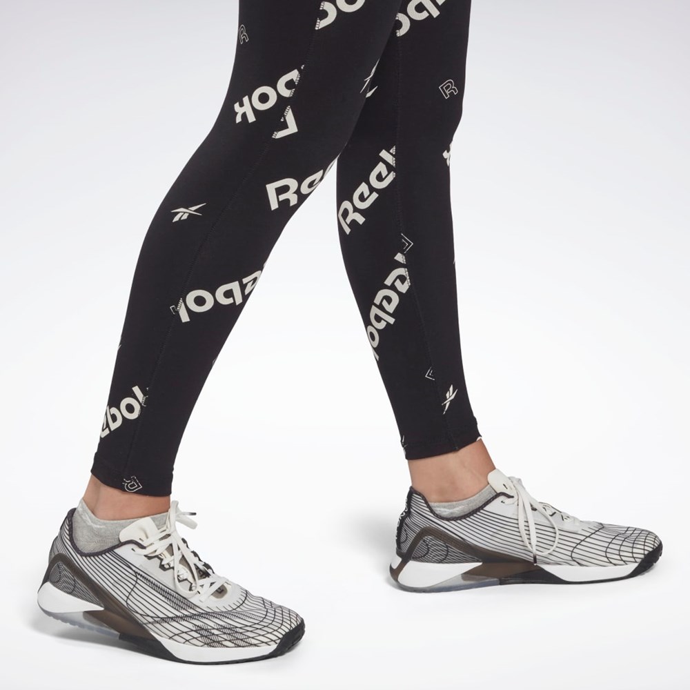 Reebok Identity Cotton Printed Leggings Black | HA5731