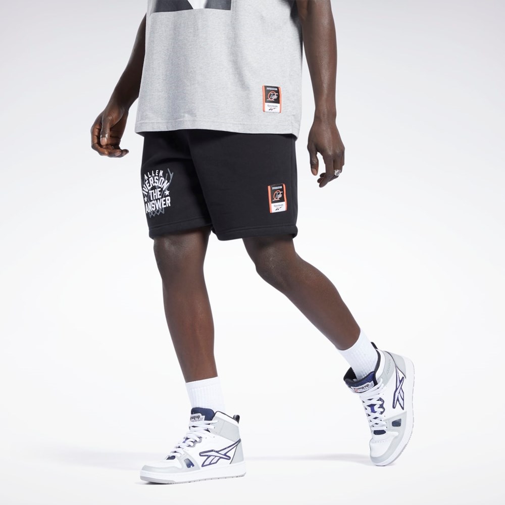 Reebok Iverson Basketball Fleece Shorts Black | HE2208