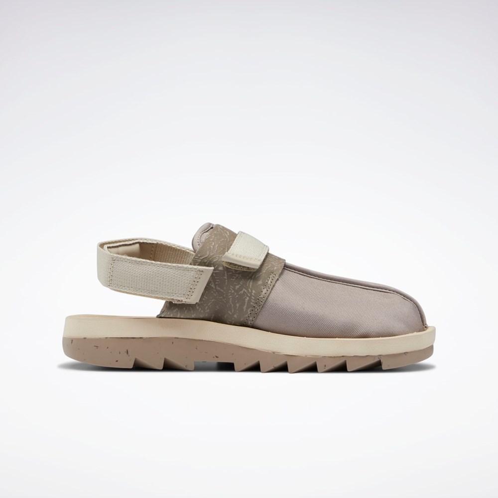 Reebok Jurassic World Beatnik Slides Boulder Grey / Parchment / Oatmeal | HQ6266