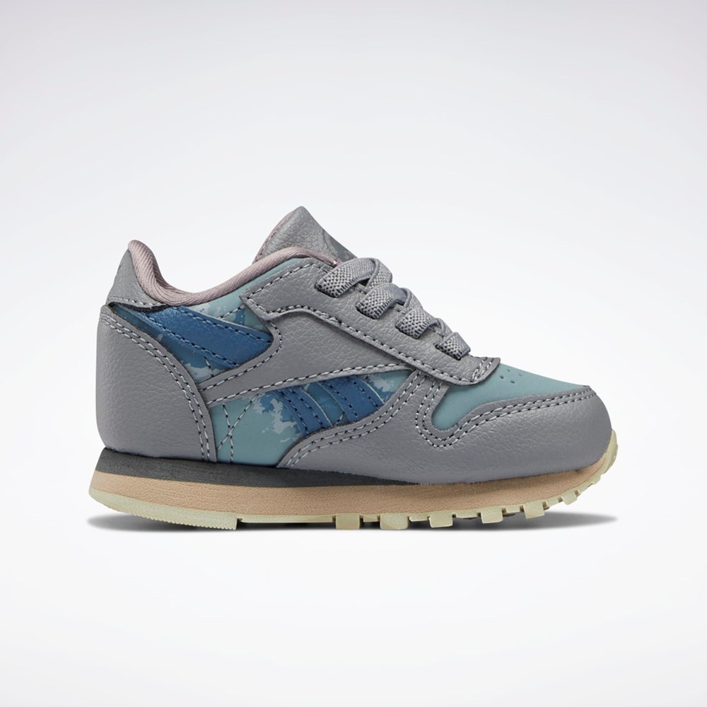 Reebok Jurassic World Classic Leather Shoes - Toddler Pure Grey 5 / Teal Fog / Brave Blue | HQ6270