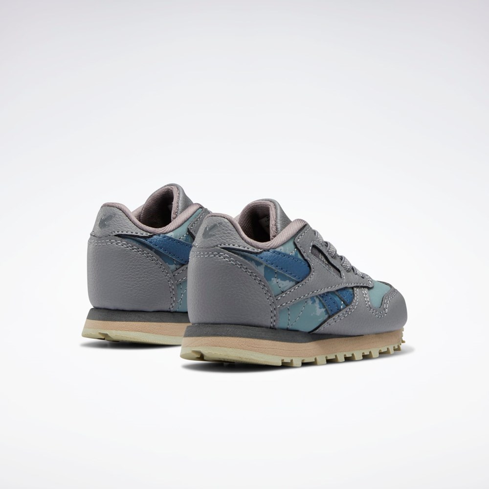 Reebok Jurassic World Classic Leather Shoes - Toddler Pure Grey 5 / Teal Fog / Brave Blue | HQ6270