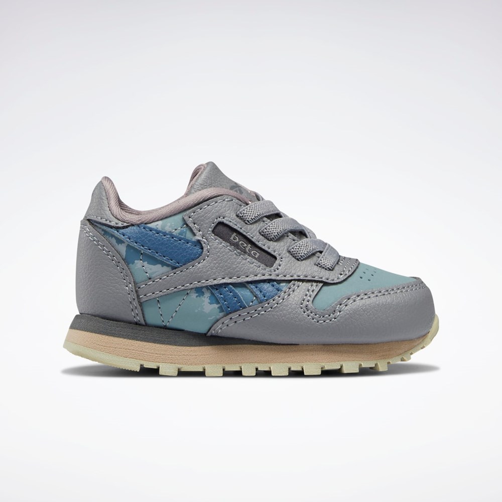 Reebok Jurassic World Classic Leather Shoes - Toddler Pure Grey 5 / Teal Fog / Brave Blue | HQ6270