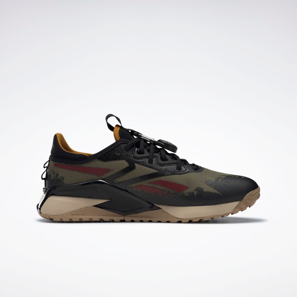 Reebok Jurassic World Nano X2 Adventure Training Shoes Modern Olive / Core Black / Wild Khaki | HQ6265