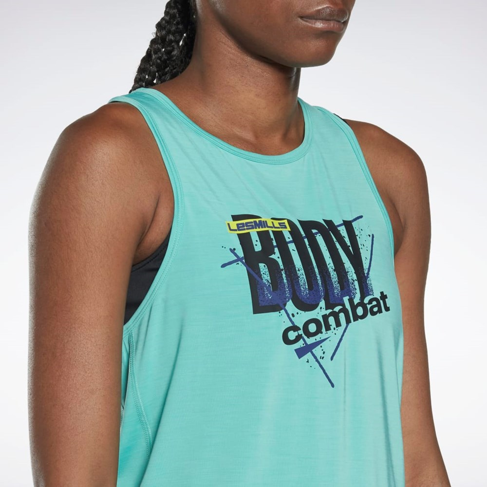 Reebok Les Mills® BodyCombat® ACTIVCHILL Graphic Tank Top Semi Classic Teal | HN6040