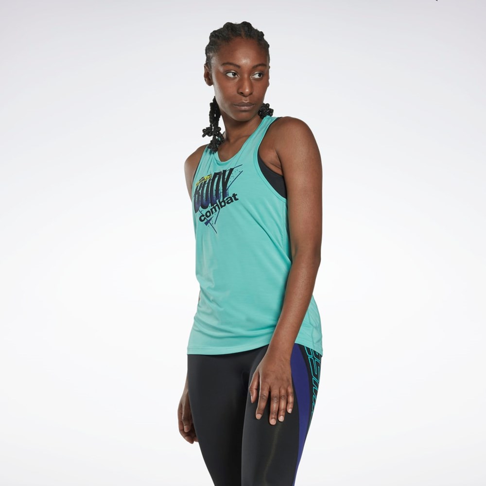 Reebok Les Mills® BodyCombat® ACTIVCHILL Graphic Tank Top Semi Classic Teal | HN6040