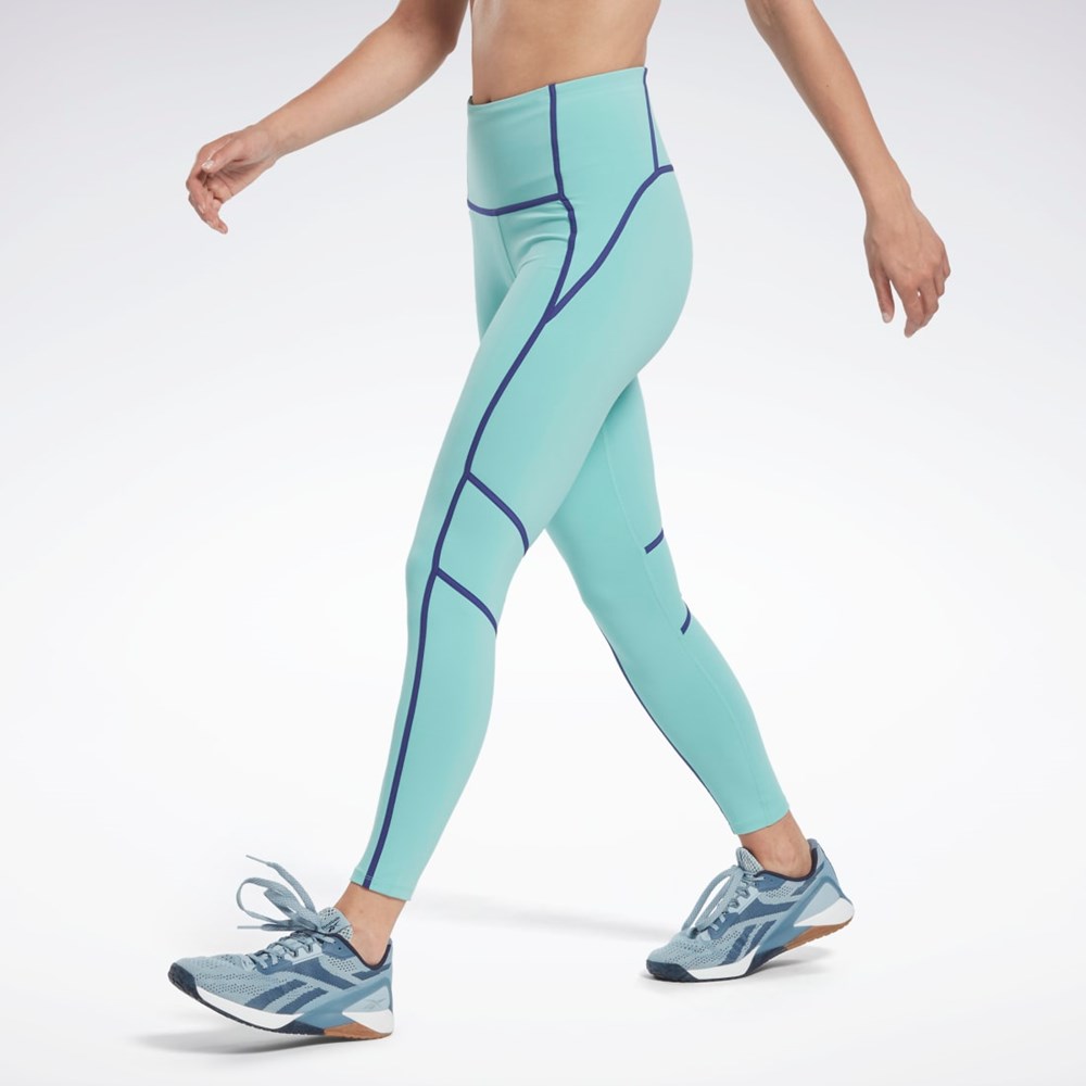 Reebok Les Mills® Colorblock Leggings Semi Classic Teal | HM5751