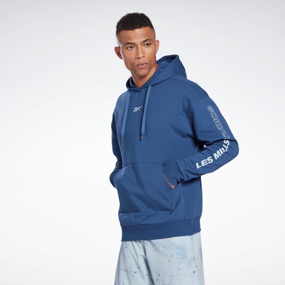 Reebok Les Mills® DreamBlend Cotton Hoodie Batik Blue | HD4145