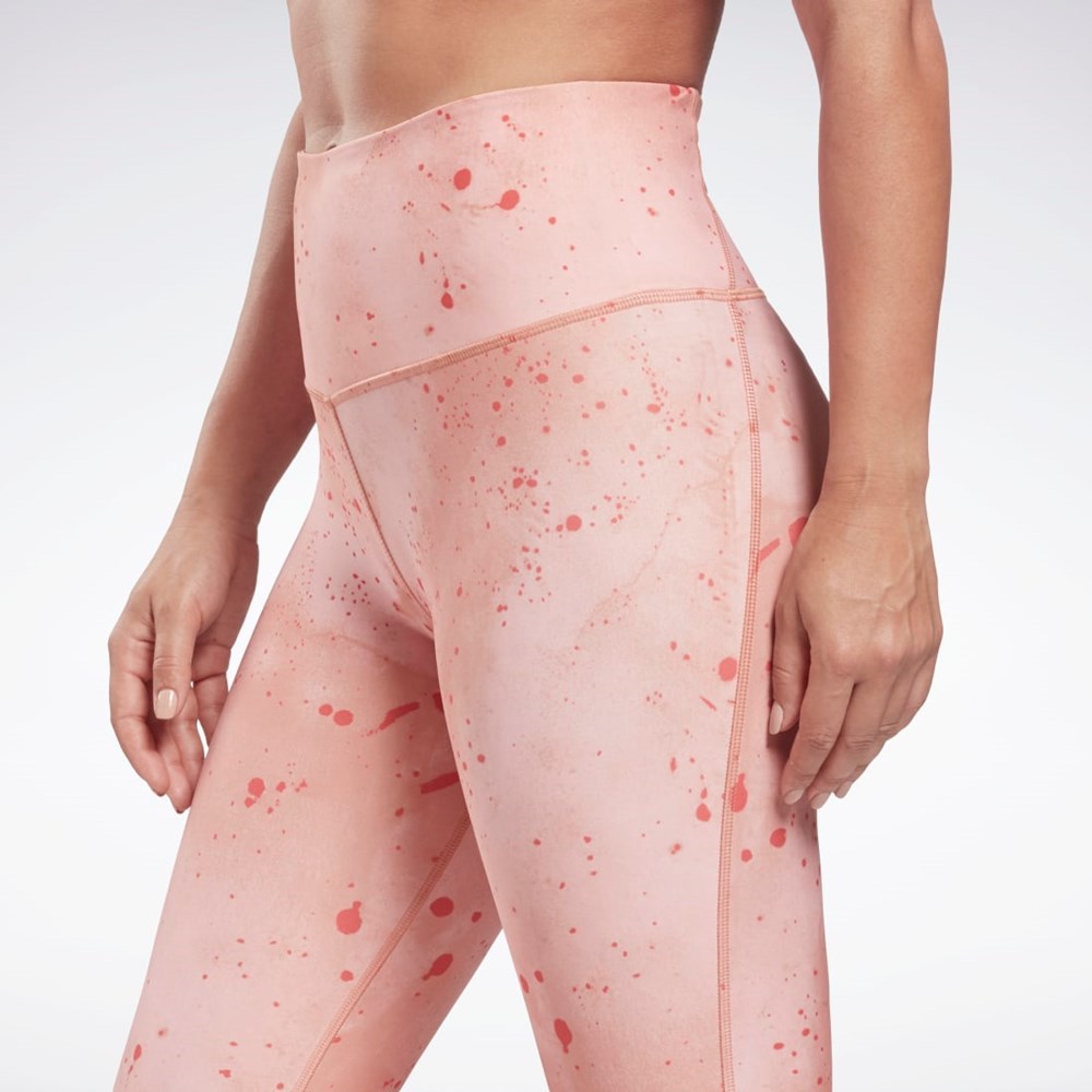 Reebok Les Mills® Lux Bold High-Waisted Printed Tights Canyon Coral | HD4159