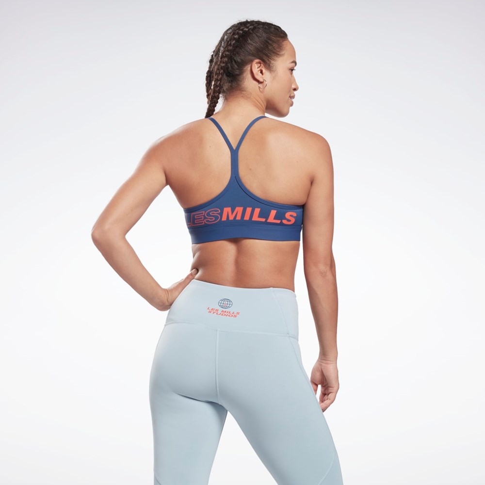 Reebok Les Mills® Lux Skinny Medium-Support Sports Bra Batik Blue | HD4167