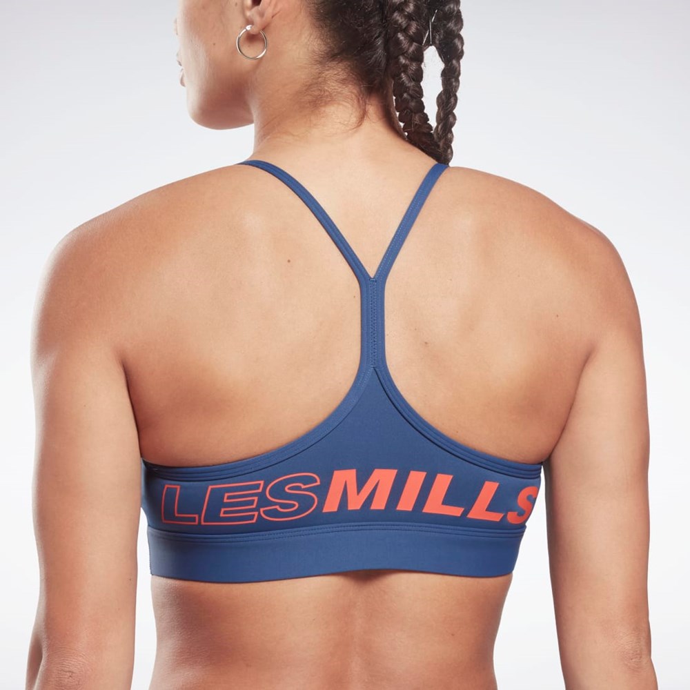 Reebok Les Mills® Lux Skinny Medium-Support Sports Bra Batik Blue | HD4167