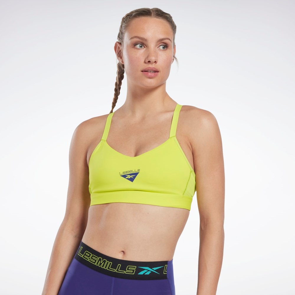 Reebok Les Mills® Reebok Lux Strappy Sports Bra Acid Yellow | HN7607