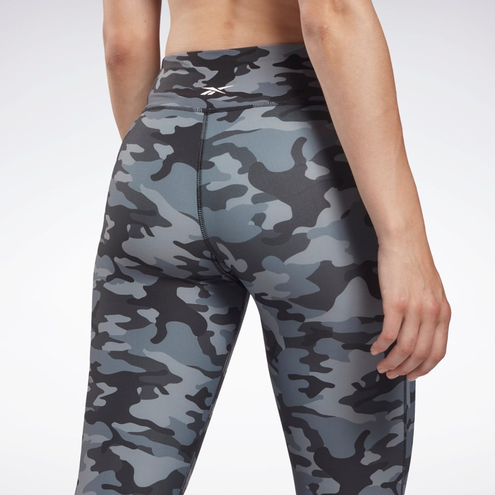 Reebok Lux Bold Camo Print Tights Black | HE8169