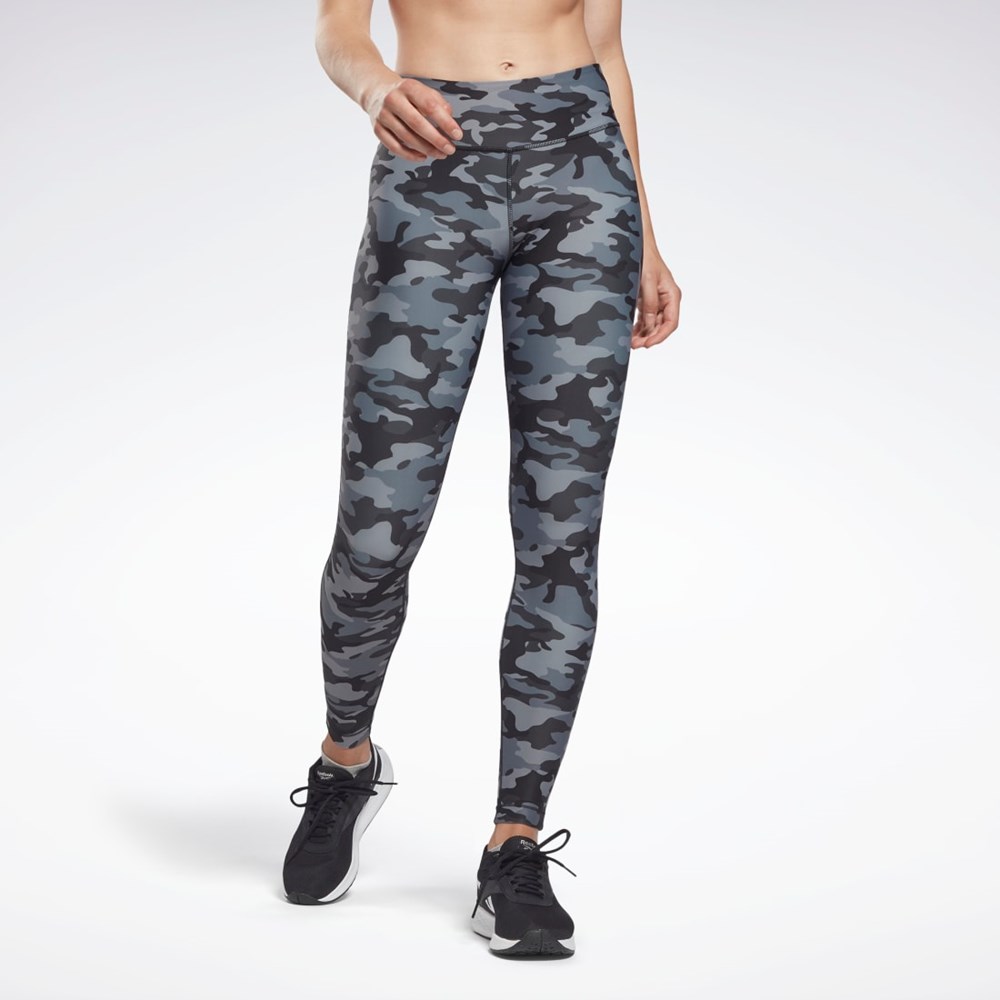 Reebok Lux Bold Camo Print Tights Black | HE8169