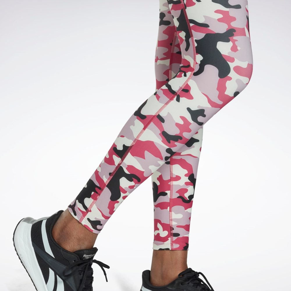 Reebok Lux Bold Camo Print Tights Semi Proud Pink | HP1360