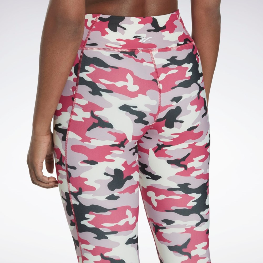 Reebok Lux Bold Camo Print Tights Semi Proud Pink | HP1360