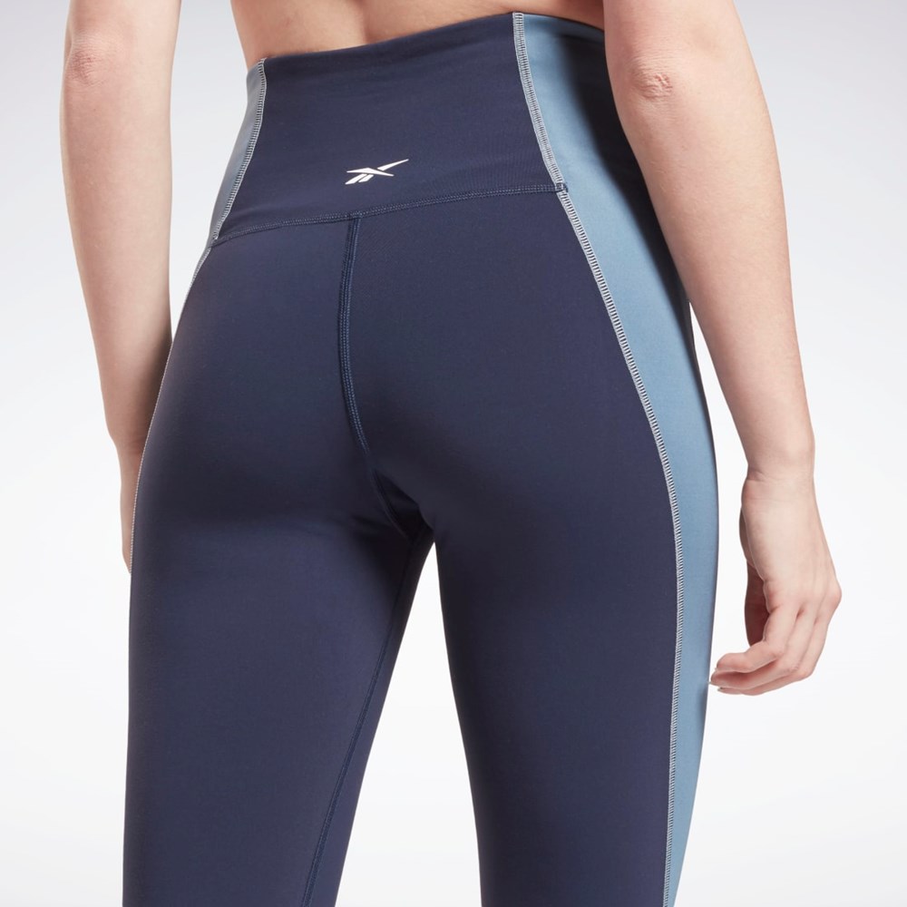 Reebok Lux High-Rise Colorblock Leggings Vector Navy | GR9238