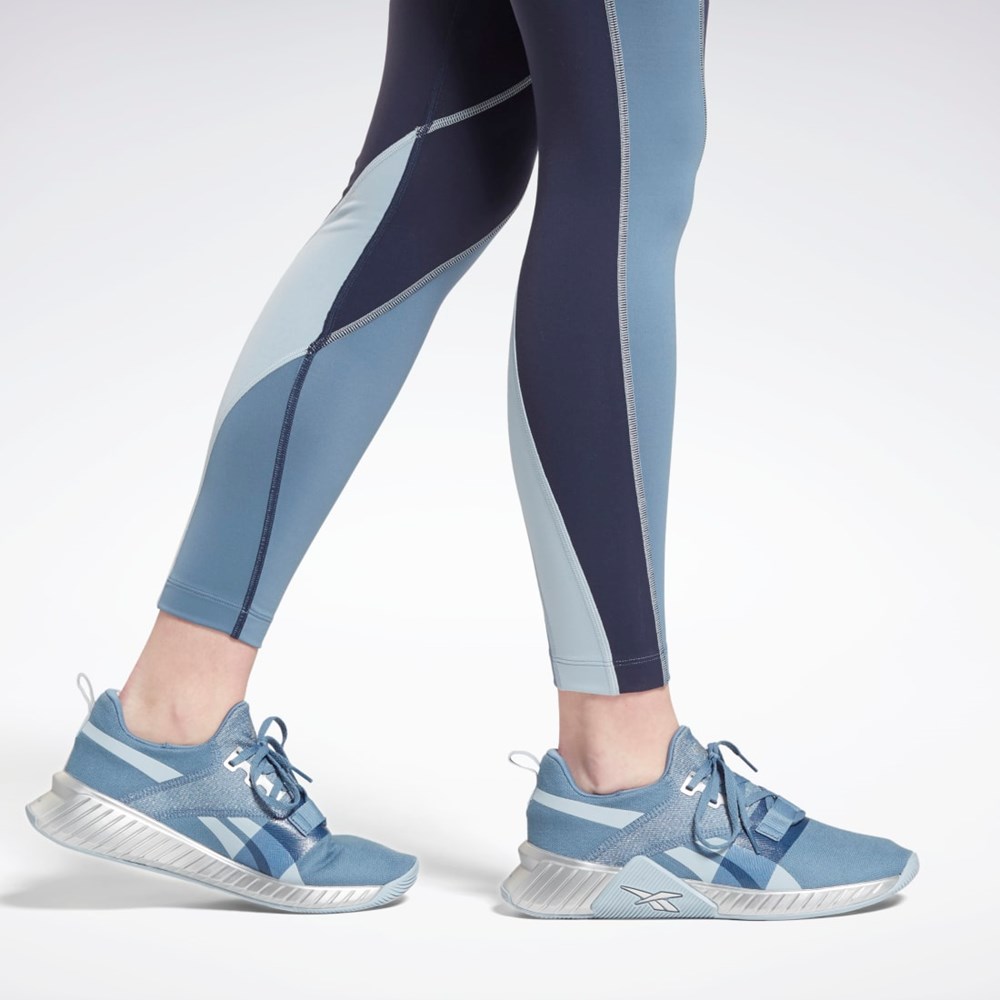 Reebok Lux High-Rise Colorblock Leggings Vector Navy | GR9238