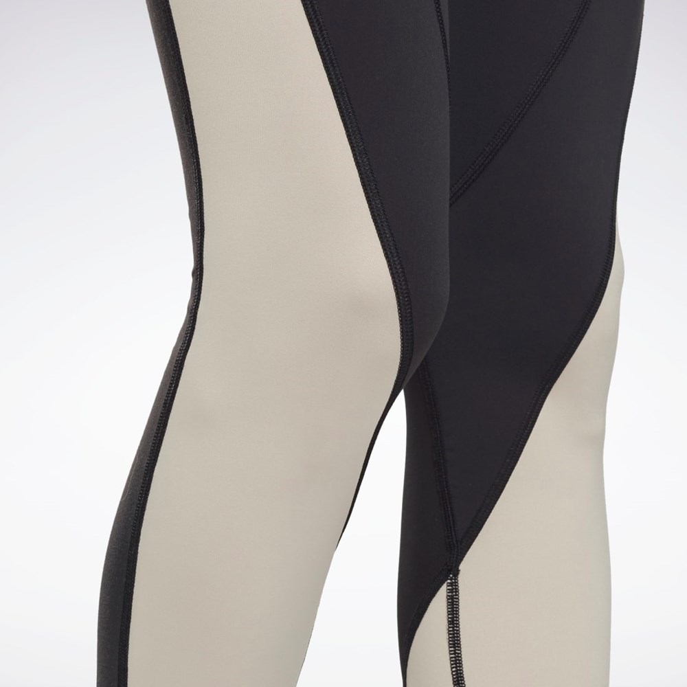 Reebok Lux High-Rise Colorblock Leggings Black / Stucco | GR9240