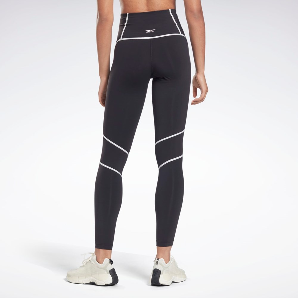 Reebok Lux High-Waisted Colorblock Tights Black | H54190