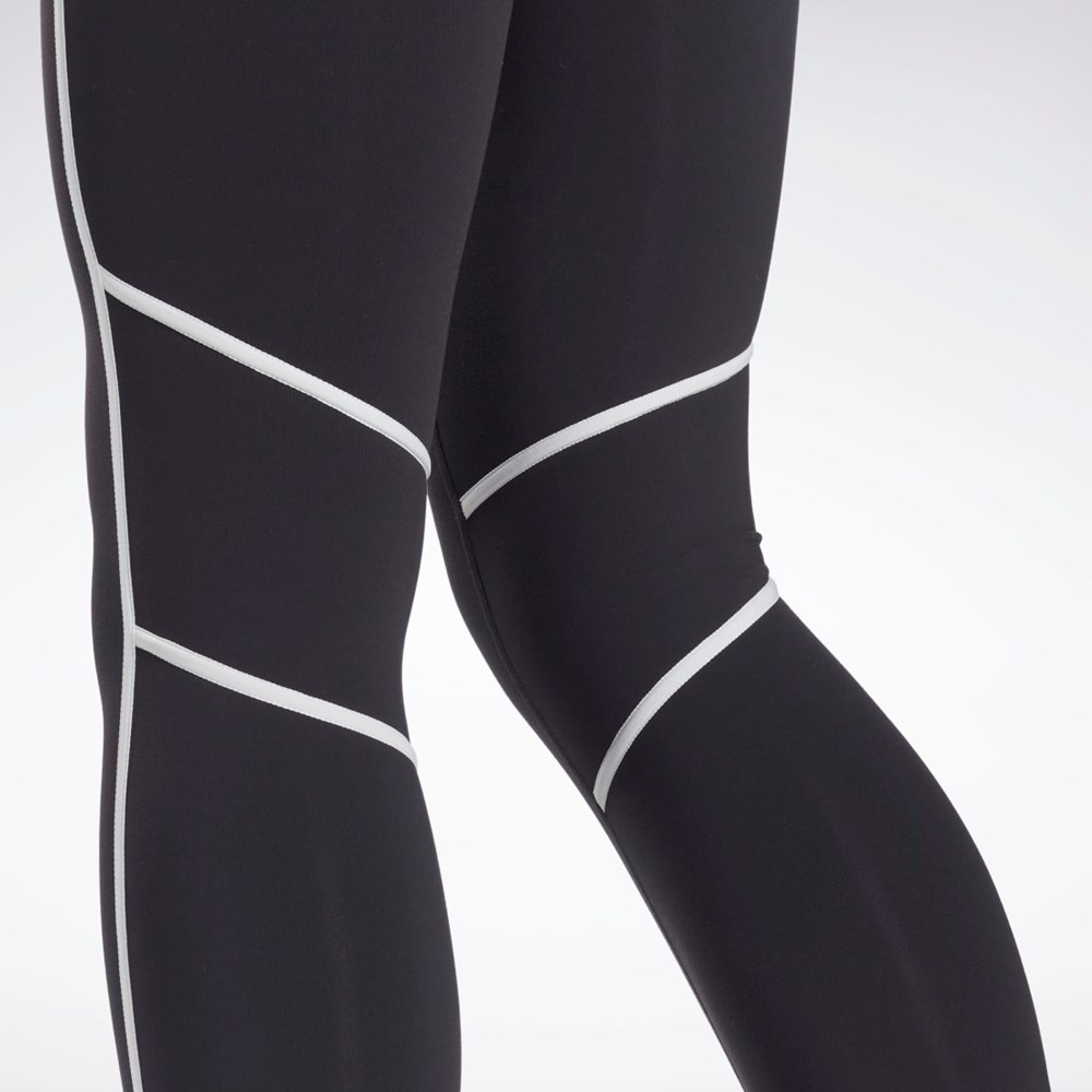 Reebok Lux High-Waisted Colorblock Tights Black | H54190