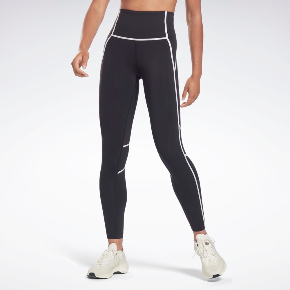 Reebok Lux High-Waisted Colorblock Tights Black | H54190