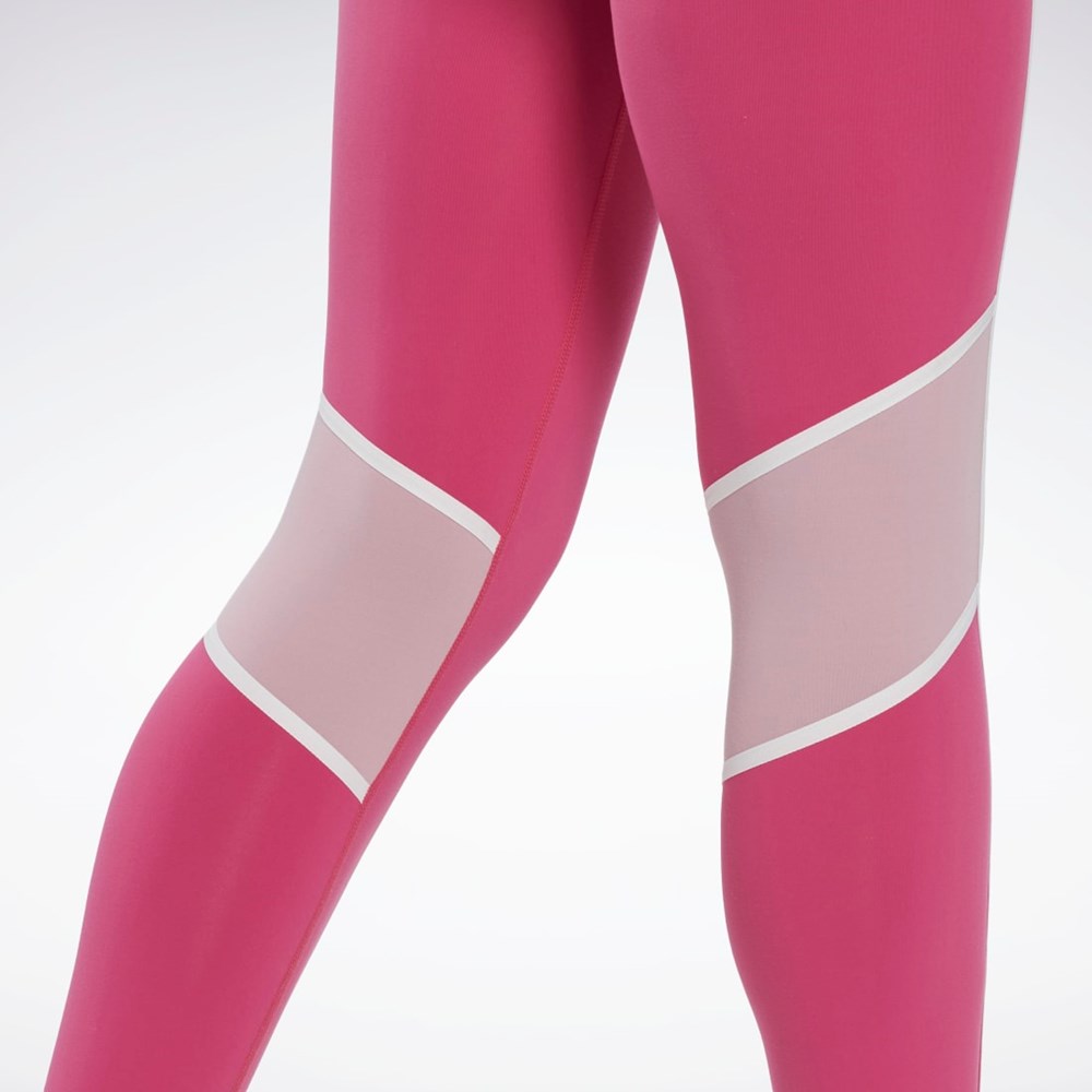 Reebok Lux High-Waisted Colorblock Tights Semi Proud Pink | HK4786