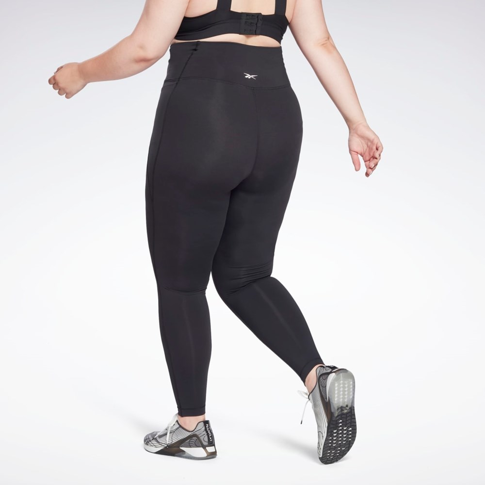 Reebok Lux High-Waisted Tights (Plus Size) Black | HB2045