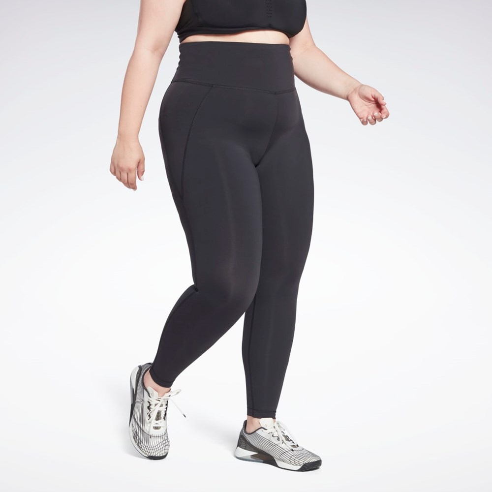 Reebok Lux High-Waisted Tights (Plus Size) Black | HB2045