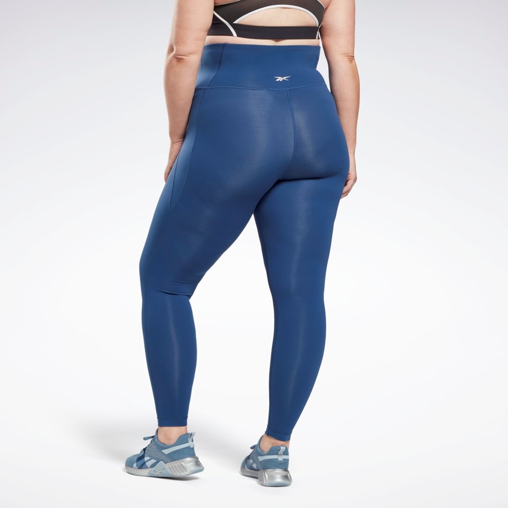 Reebok Lux High-Waisted Tights (Plus Size) Batik Blue | HB6404