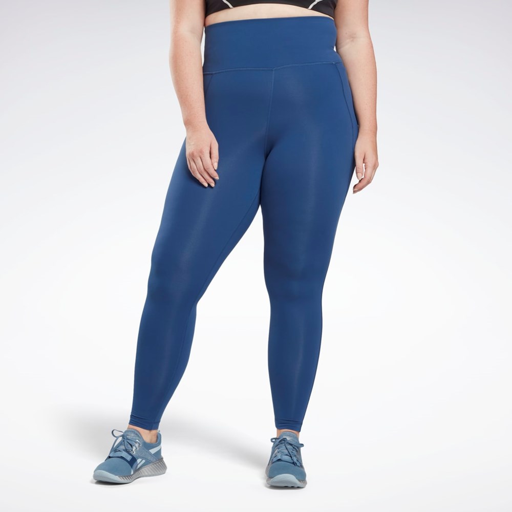 Reebok Lux High-Waisted Tights (Plus Size) Batik Blue | HB6404