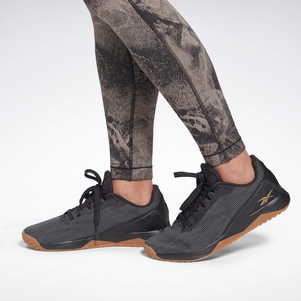 Reebok Lux Jacquard Leggings Black | HF0173