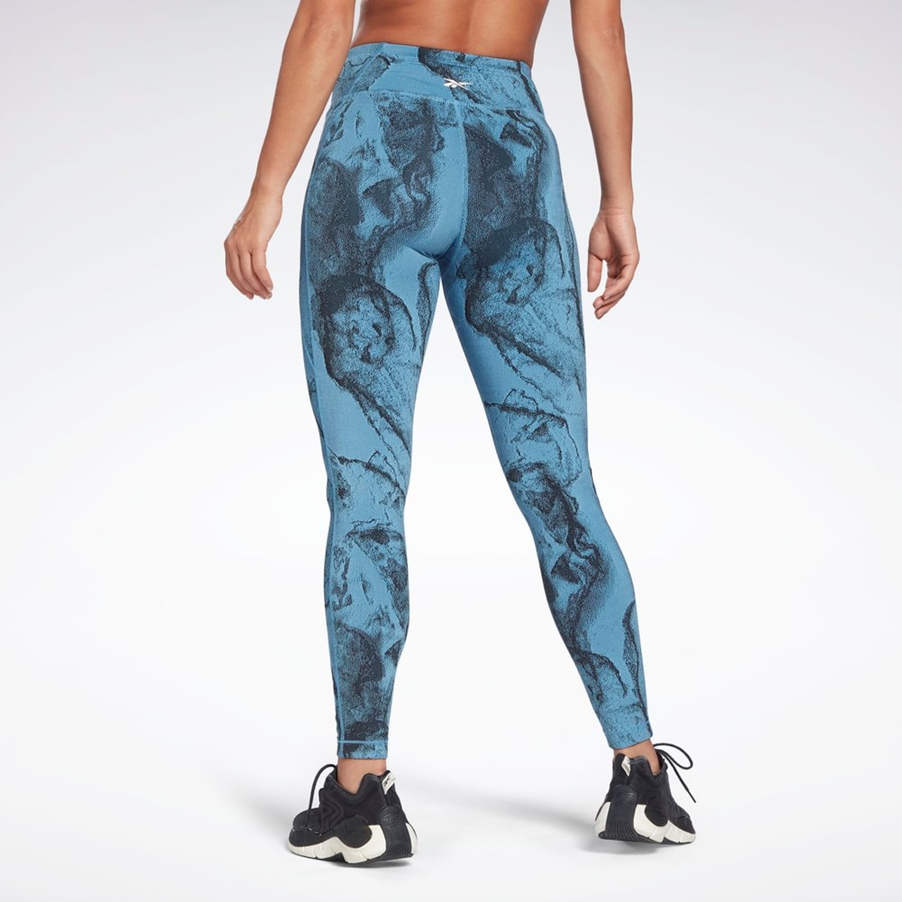 Reebok Lux Jacquard Leggings Essential Blue | H54193