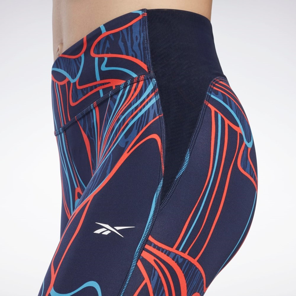 Reebok Lux Perform Mid-Rise Nature Grown Tights Vector Navy | H51439