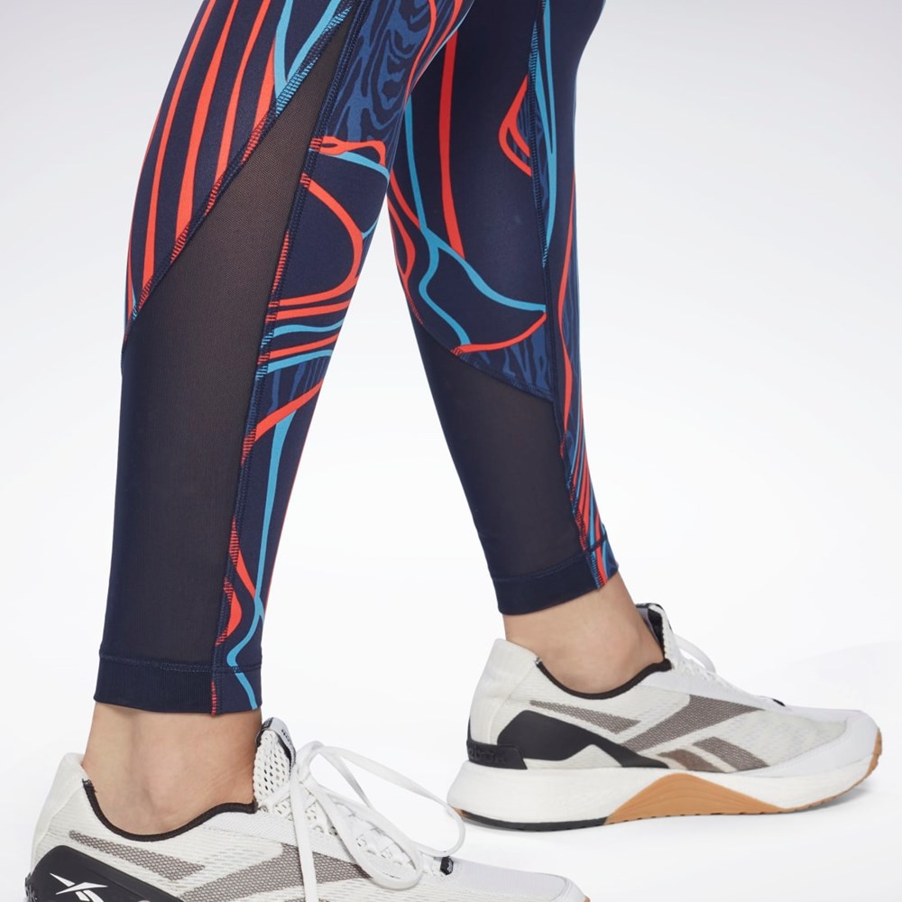 Reebok Lux Perform Mid-Rise Nature Grown Tights Vector Navy | H51439