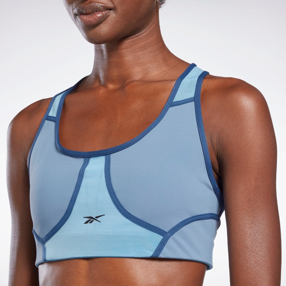 Reebok Lux Racer Padded Colorblocked Bra Blue Slate | H51696