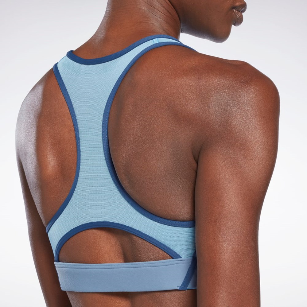 Reebok Lux Racer Padded Colorblocked Bra Blue Slate | H51696