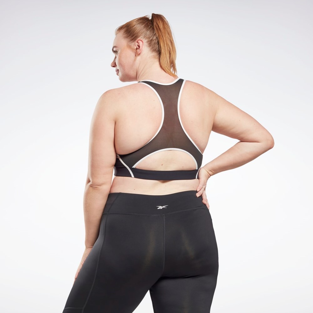 Reebok Lux Racer Padded Colorblocked Bra (Plus Size) Black | HB2053