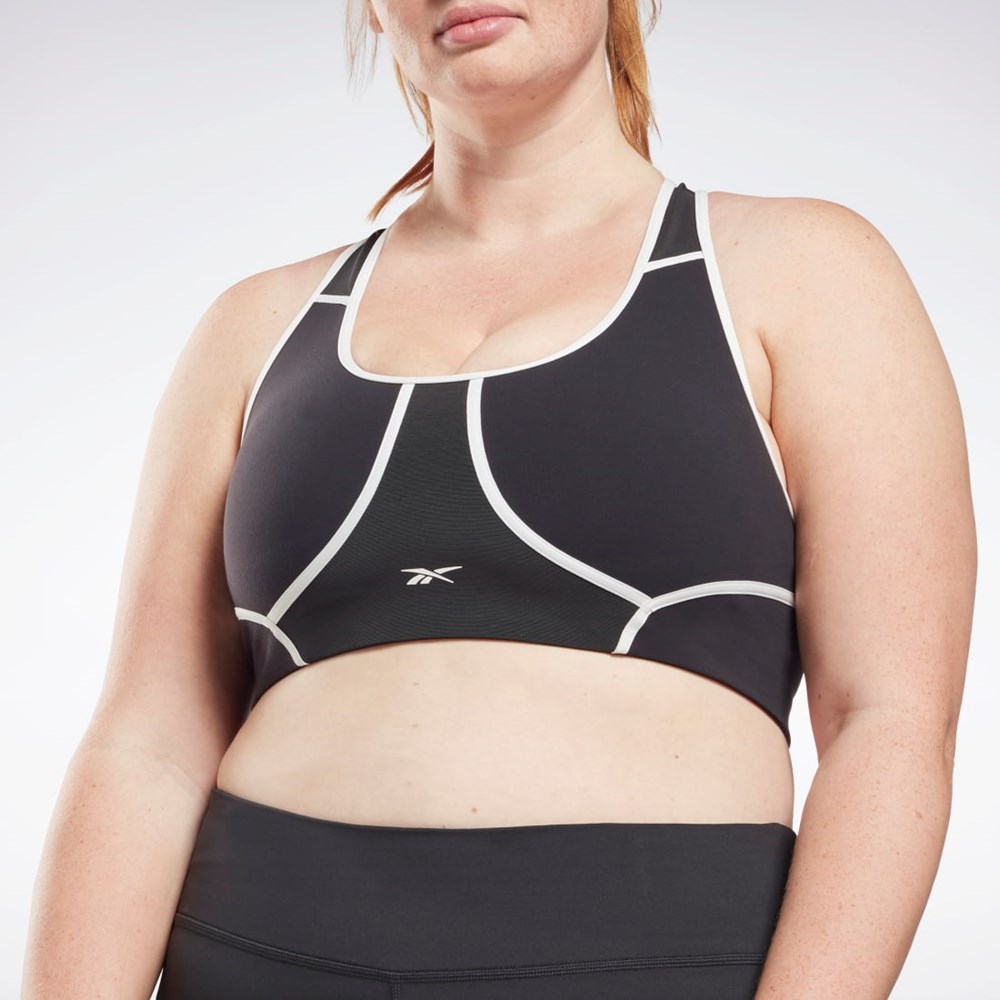 Reebok Lux Racer Padded Colorblocked Bra (Plus Size) Black | HB2053