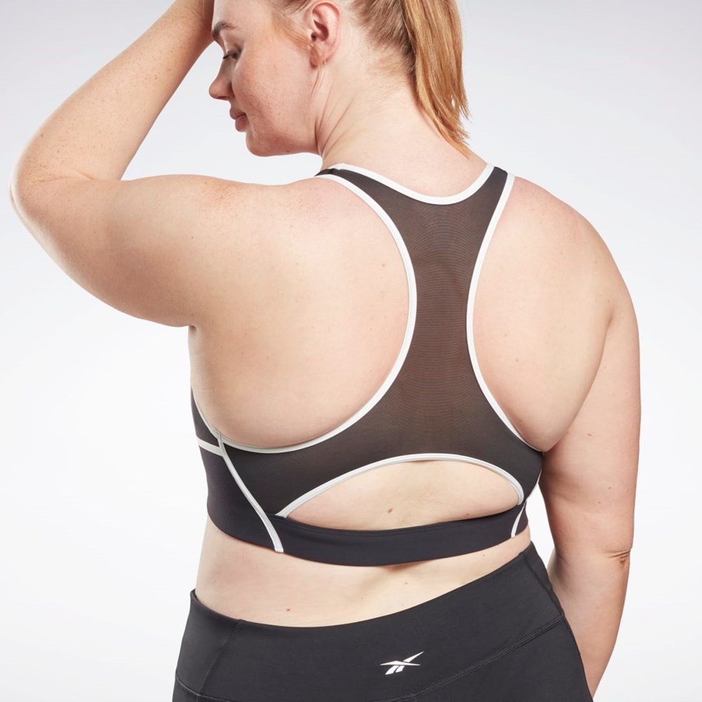 Reebok Lux Racer Padded Colorblocked Bra (Plus Size) Black | HB2053