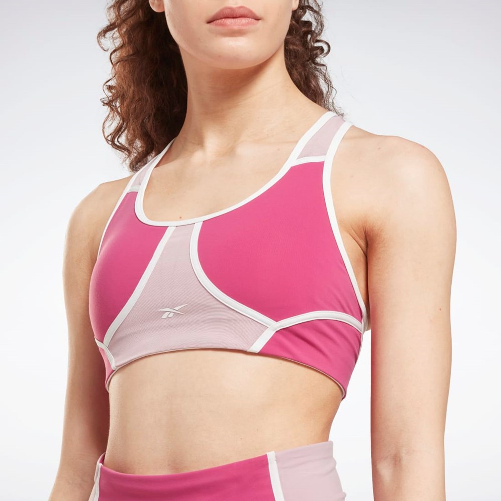 Reebok Lux Racer Padded Colorblocked Bra Semi Proud Pink | HI4018