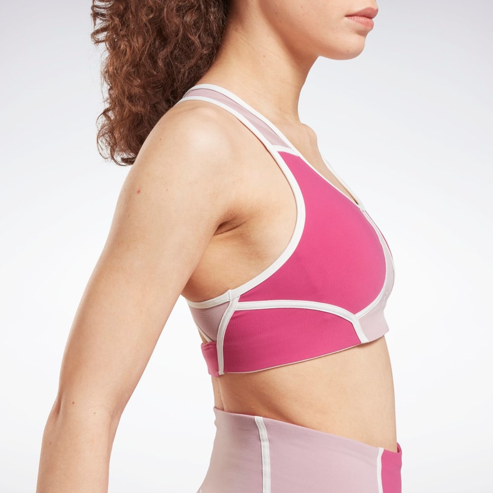 Reebok Lux Racer Padded Colorblocked Bra Semi Proud Pink | HI4018