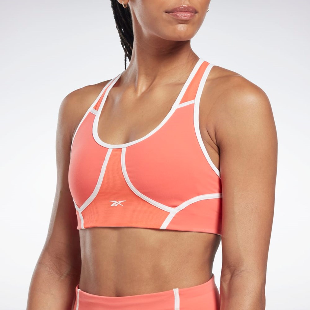 Reebok Lux Racer Padded Colorblocked Bra Semi Orange Flare | HK4852