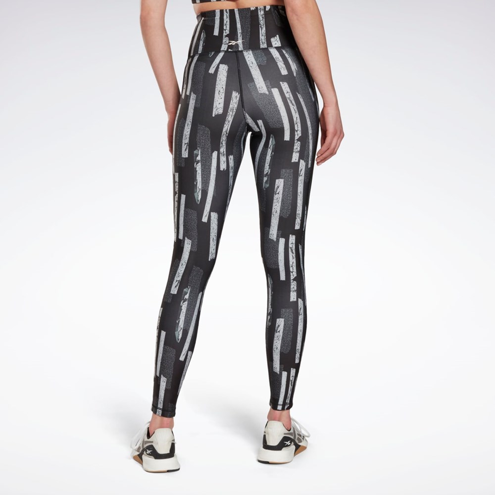 Reebok MYT Allover Print Tights Night Black | HI2368