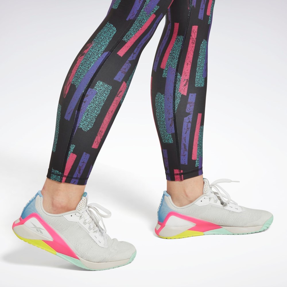 Reebok MYT Allover Print Tights Semi Proud Pink | HI2369