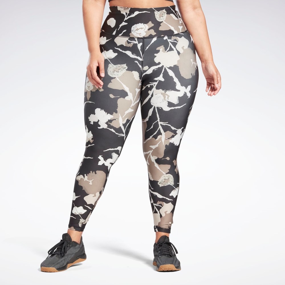 Reebok MYT Printed Leggings (Plus Size) Black | HE4203